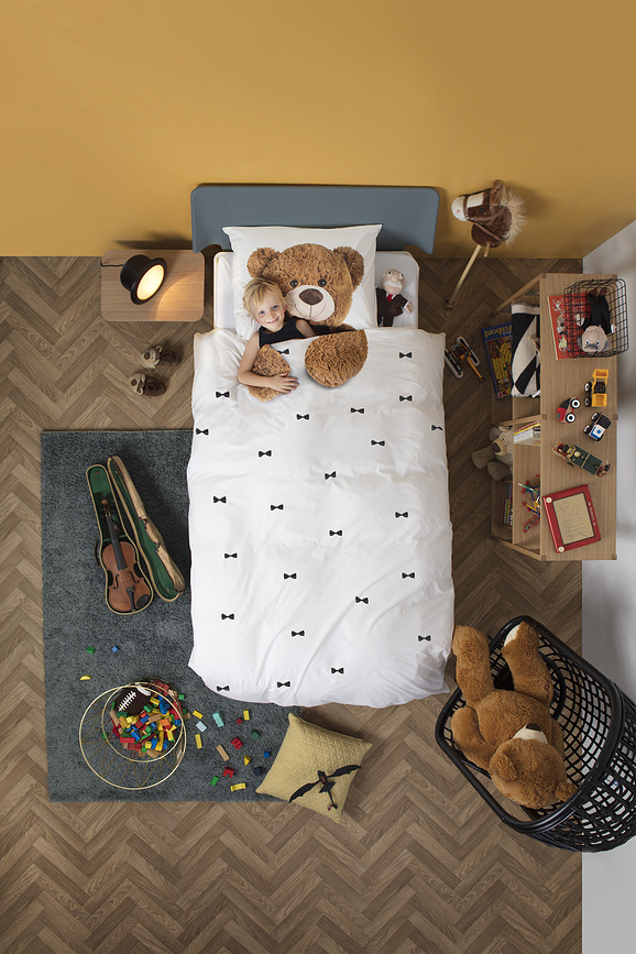 Teddy flanellbäddset 260 x 220 cm med 2 örngott 60 x 70 cm