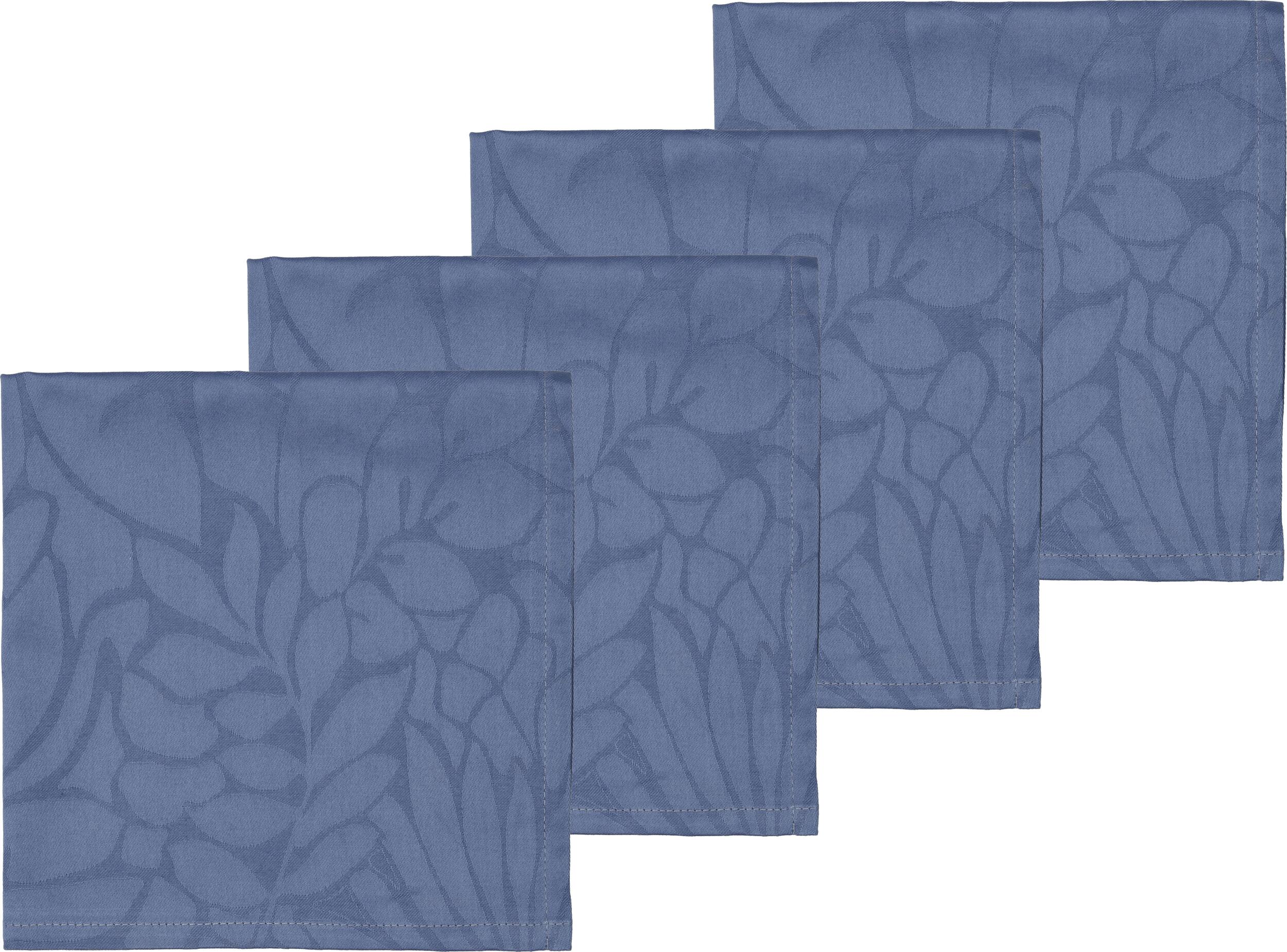 Abstract Leaves Damask Servietten blau 4 St.