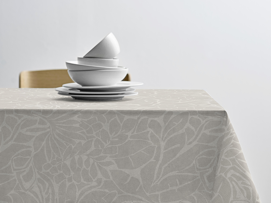 Abstract Leaves Damask Τραπεζομάντιλο, 140 x 320 εκ., γκρι