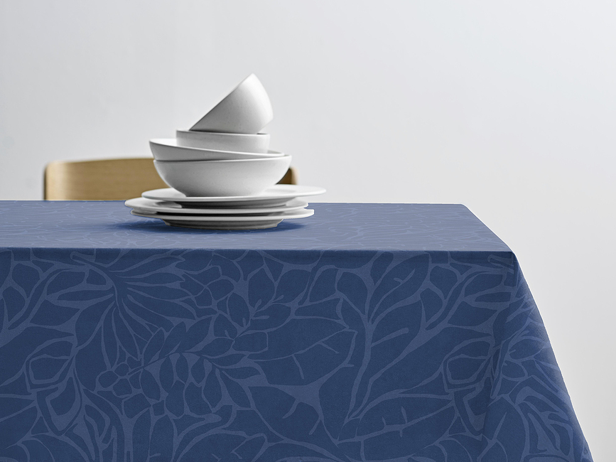 Abstract Leaves Damask Stolnjak 140 x 320 cm sivi