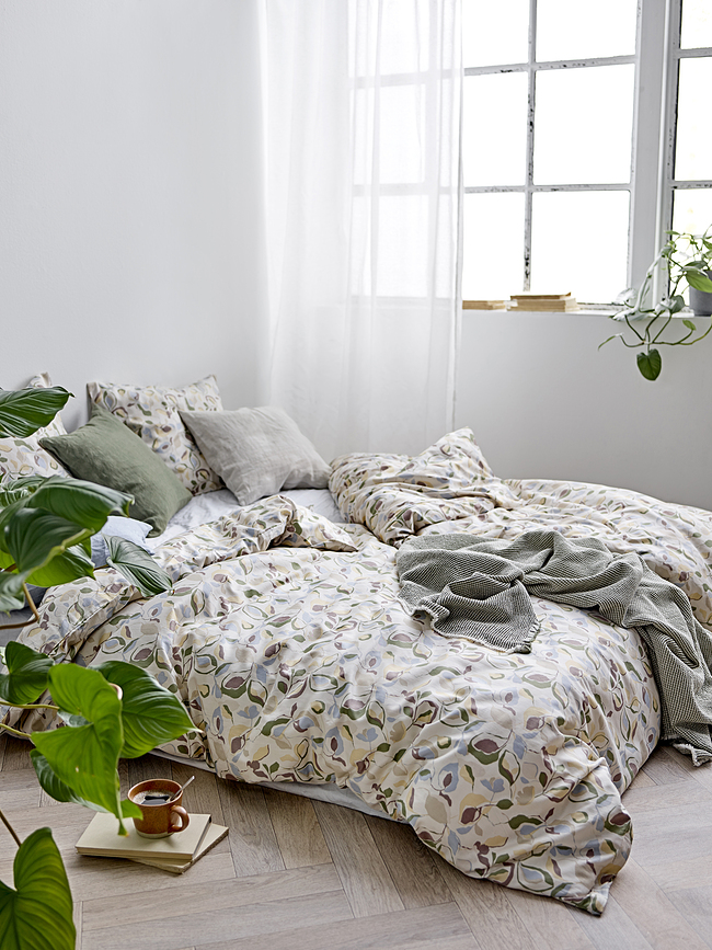 Abstract Parure de Lit 135 x 200 cm, bleue, 1 taie d'oreiller 80 x 80 cm