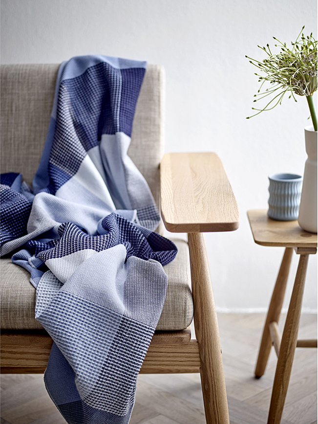 Artisan Plaid, 130 x 170 cm, bleu