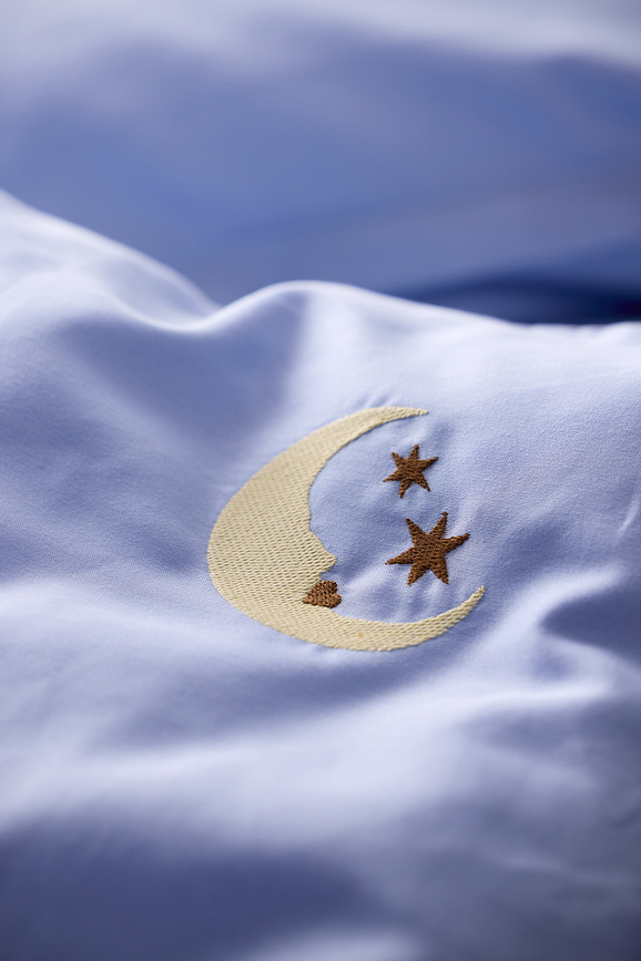 Bonne Nuit Posteljnina, 140 x 220 cm, modra, z blazino 60 x 63 cm, zapiranje na zadrgo