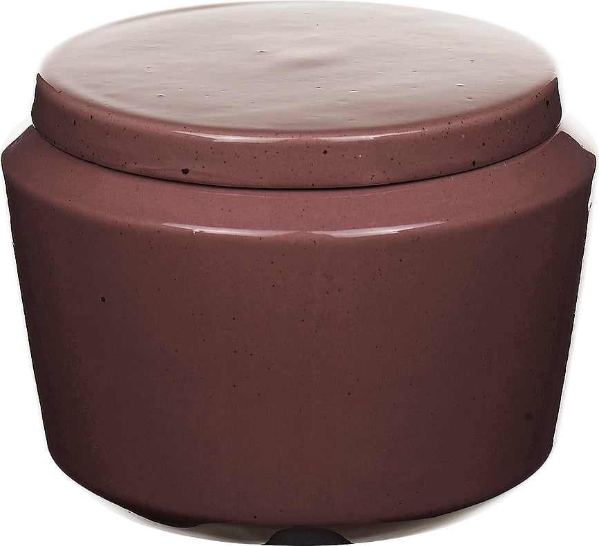 Bote para discos desmaquillantes de gres, estilo Vintage, morado