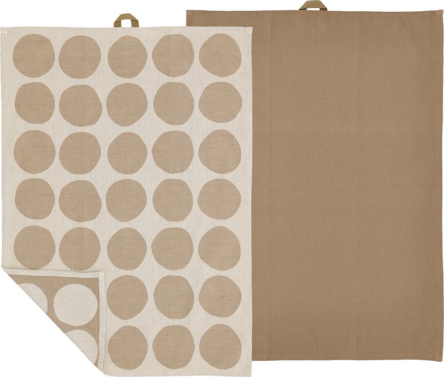 Bubbles Torchons de Cuisine 50 x 70 cm, taupe, Lot de 2