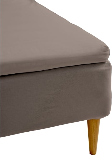 Calm Bettlaken mit Gummizug 90 x 200 x 8 cm taupe
