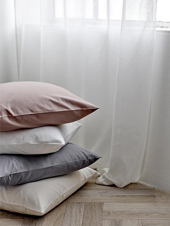 Calm Taies d'Oreiller 60 x 63 cm, beiges, Lot de 2