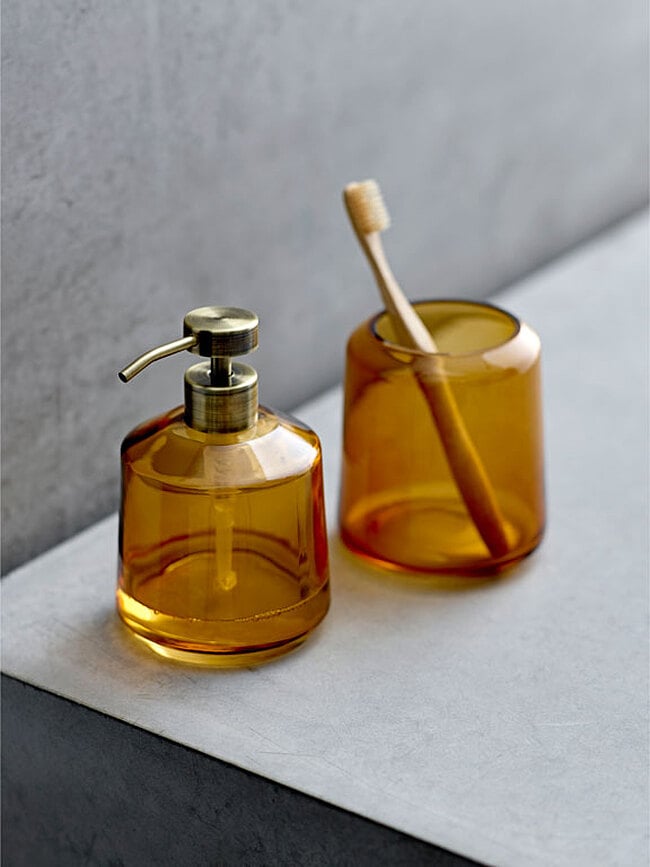 Čaša za Četkice za Zube vintage jantarna