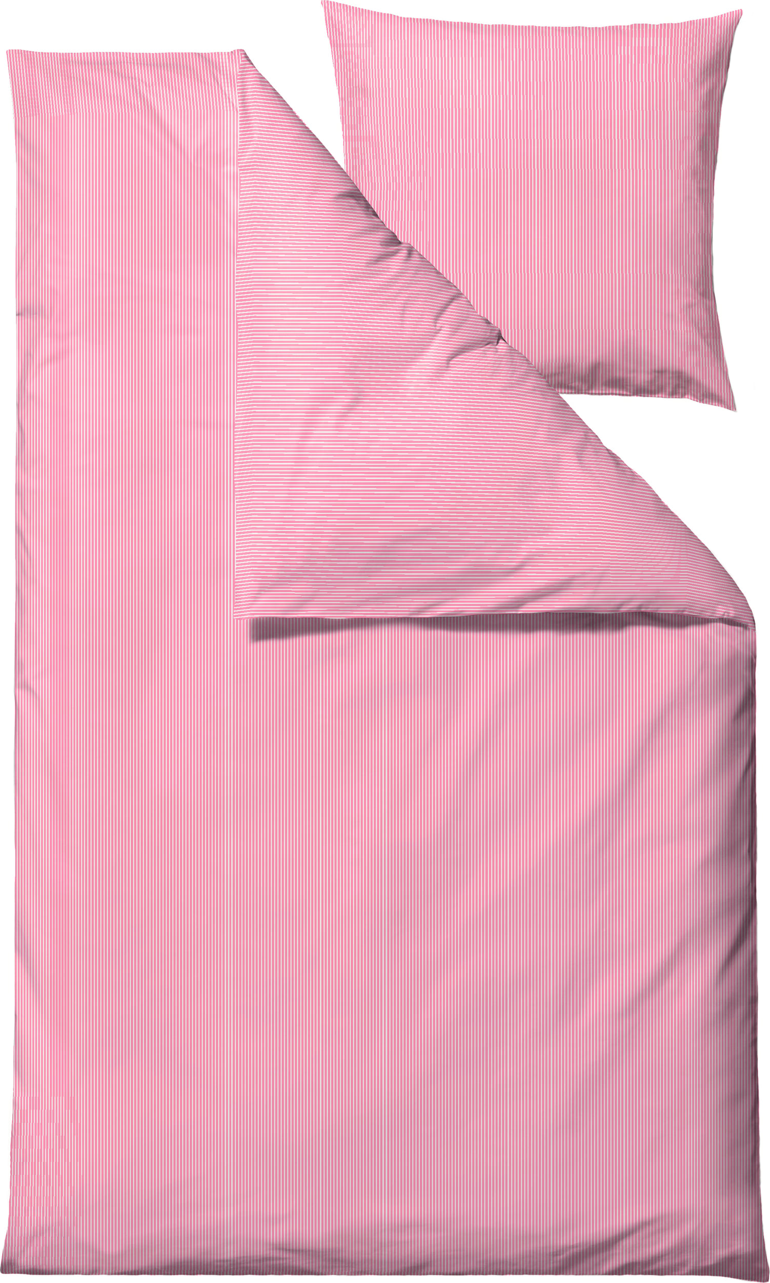 Cheerful Bettwäsche 140 x 220 cm rosa mit Kissenbezug 60 x 63 cm