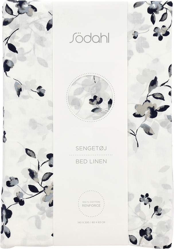 Cherry Blossom Σετ Παπλωματοθήκης, 140 x 200 cm, κρεμ-γκρι, με φερμουάρ, 60 x 63 cm, 2 τμχ