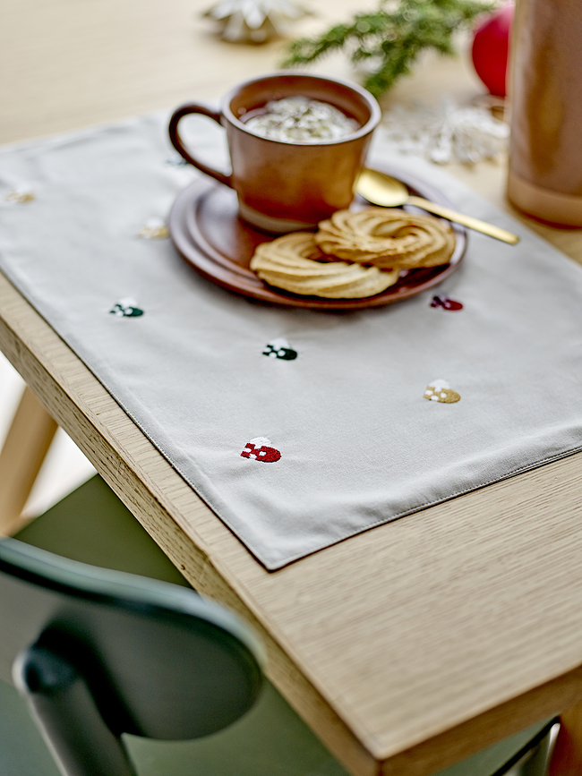 Christmas Hearts Embroidery Set de Table de Noël, brodé, 33 x 48 cm, Lot de 2