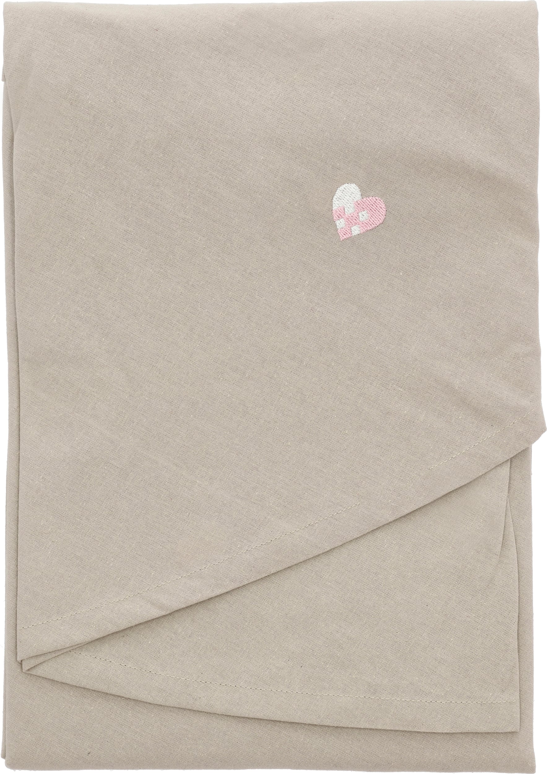 Christmas Hearts Embroidery Tischdecke 180 cm rosa-braun
