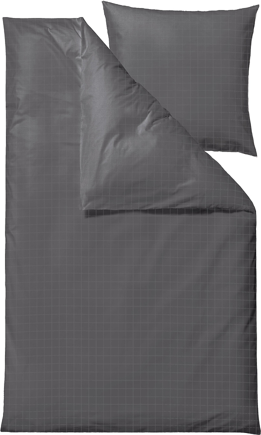 Clear Parure de Lit 155 x 220 cm, taie d'oreiller 80 x 80 cm, grise