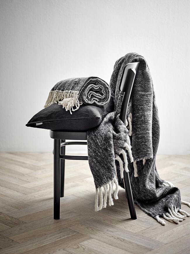 Cojín decorativo Linen, 40 x 60 cm, negro