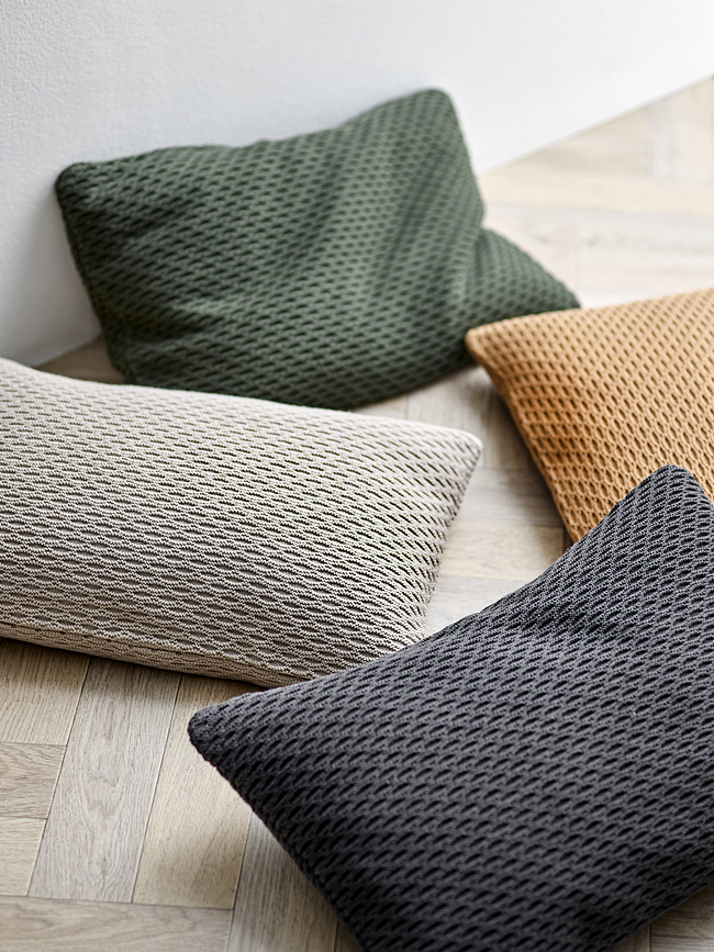 Cojín decorativo Wave Knit, 40 x 60 cm, gris ceniza