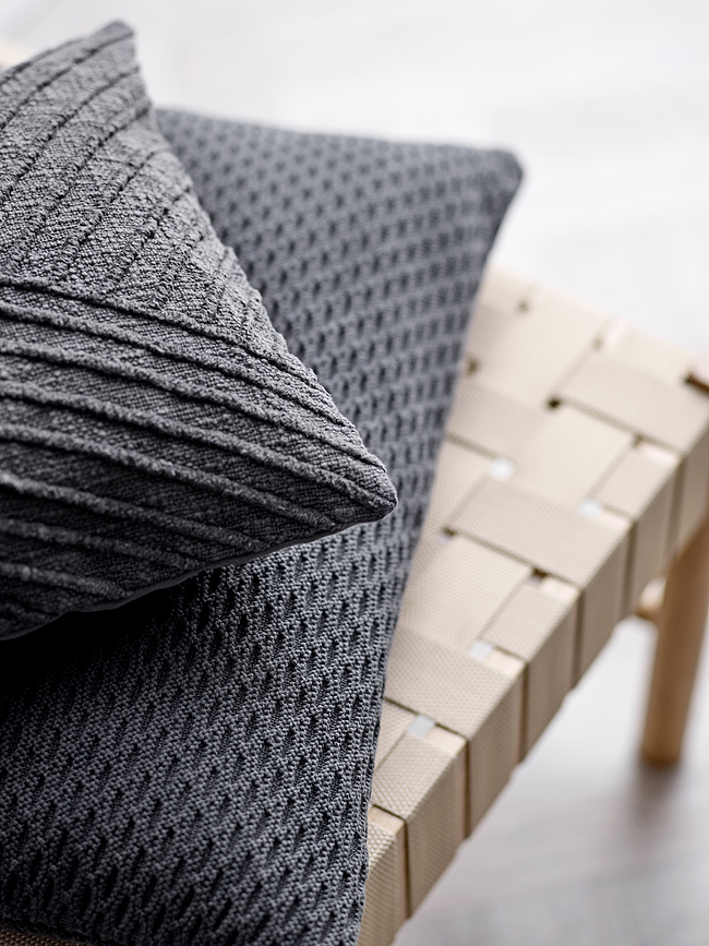 Cojín decorativo Wave Knit, 40 x 60 cm, gris ceniza