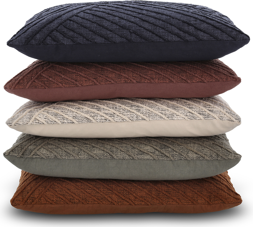 Cojín decorativo Diagonal, 40 x 60 cm, índigo