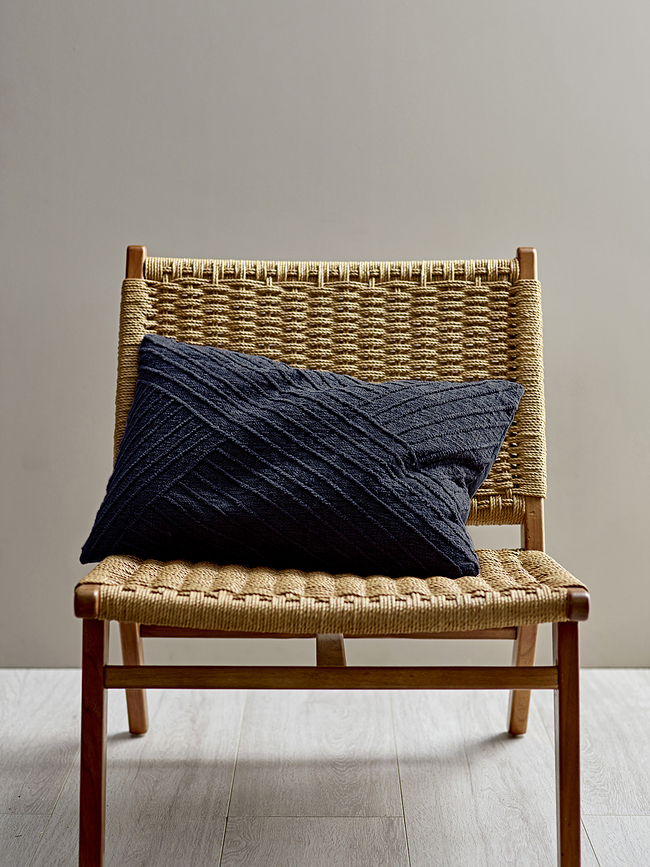 Cojín decorativo Diagonal, 40 x 60 cm, índigo