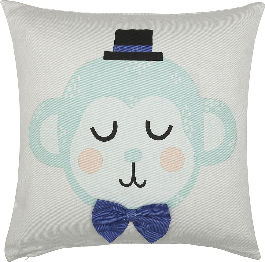 Cojín decorativo Monty, 45 x 45 cm, estampado de mono