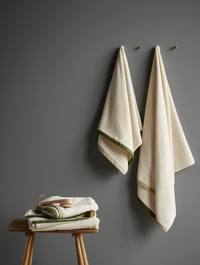 Contrast Serviette 50 x 70 cm, beige et marron
