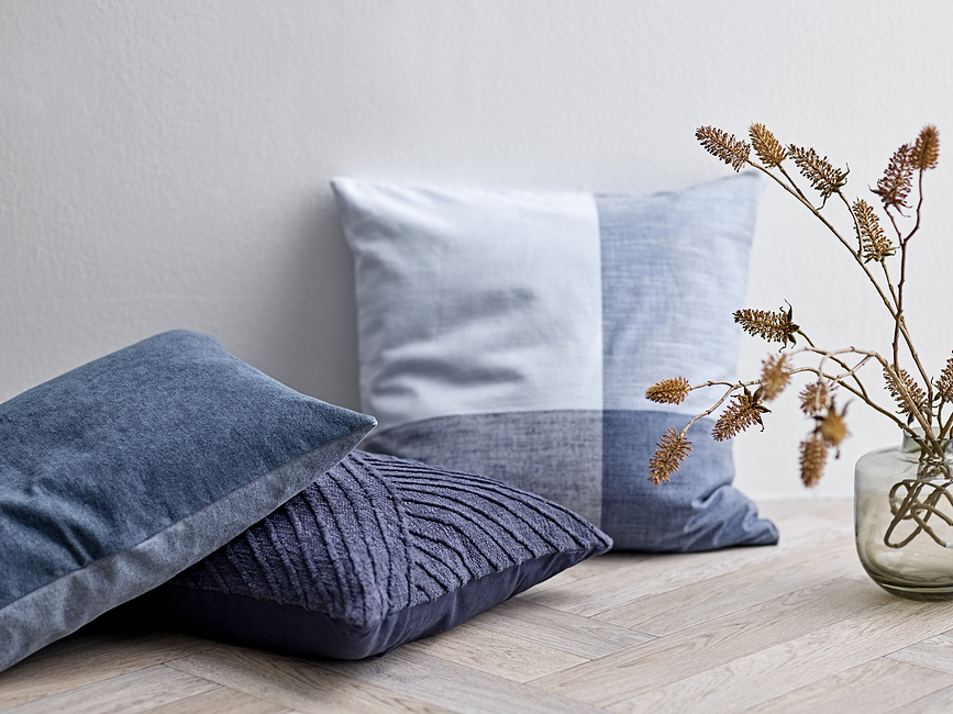 Diagonal Coussin décoratif, 40 x 60 cm, indigo