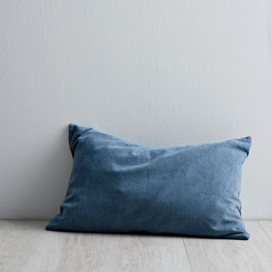 Διακοσμητικό Μαξιλάρι Chenille Washed, 40 x 60 εκ., μπλε