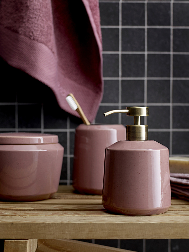 Δοχείο για Δίσκους Ντεμακιγιάζ, κεραμικό, vintage, χρώμα μούρο