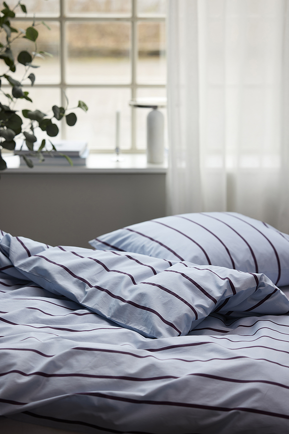 Echo Parure de Lit, housse de couette 140 x 220 cm, taie d'oreiller 60 x 63 cm, fermeture éclair, bleue, Lot de 2 pièces