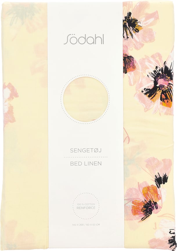 Flora Posteljina sa zatvaračem 140 x 220 / 60 x 63 cm žuto-ružičasta