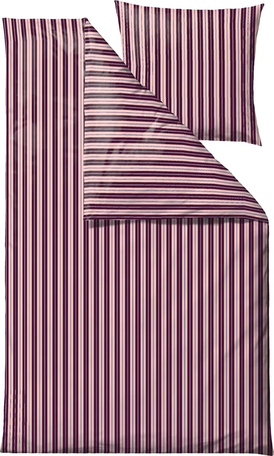 Flow Linen Bettwäsche 140 x 220 cm, lila, mit Kissenbezug 60 x 63 cm