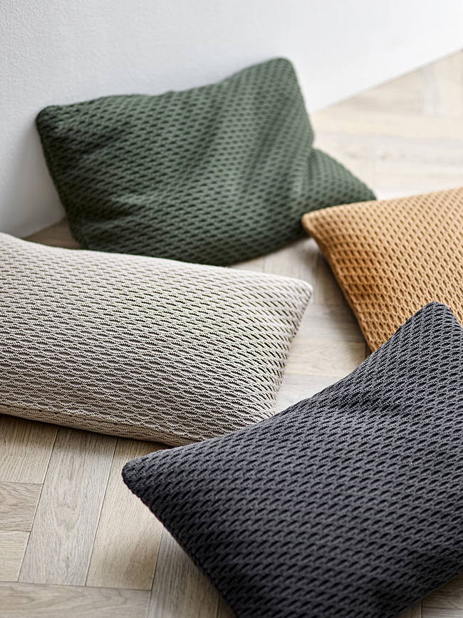 Funda de Cojín decorativa Wave Knit, 40 x 60 cm, color caramelo