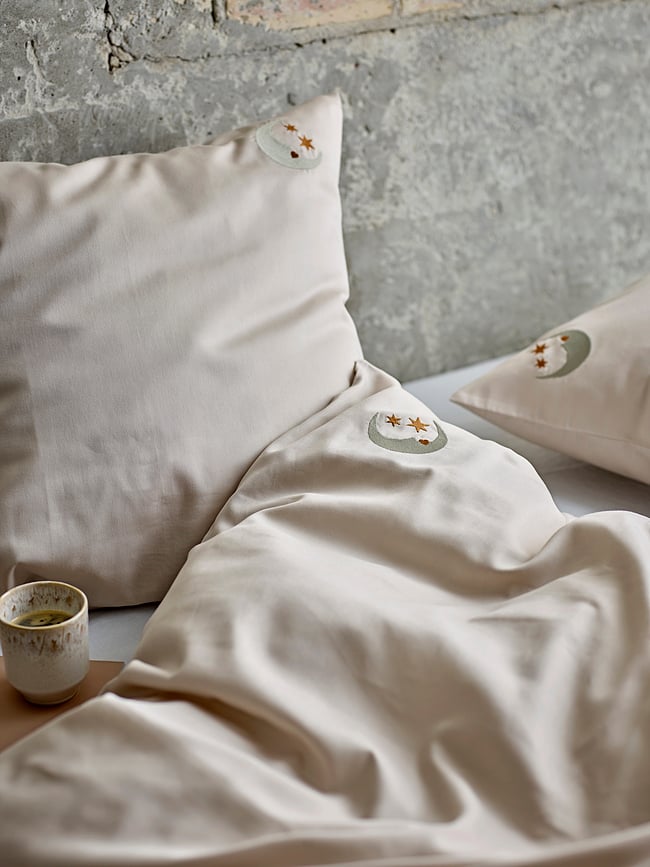 Funda Nórdica Bonne Nuit, 140 x 200 cm, beige, con funda de almohada 60 x 63 cm, cierre de cremallera