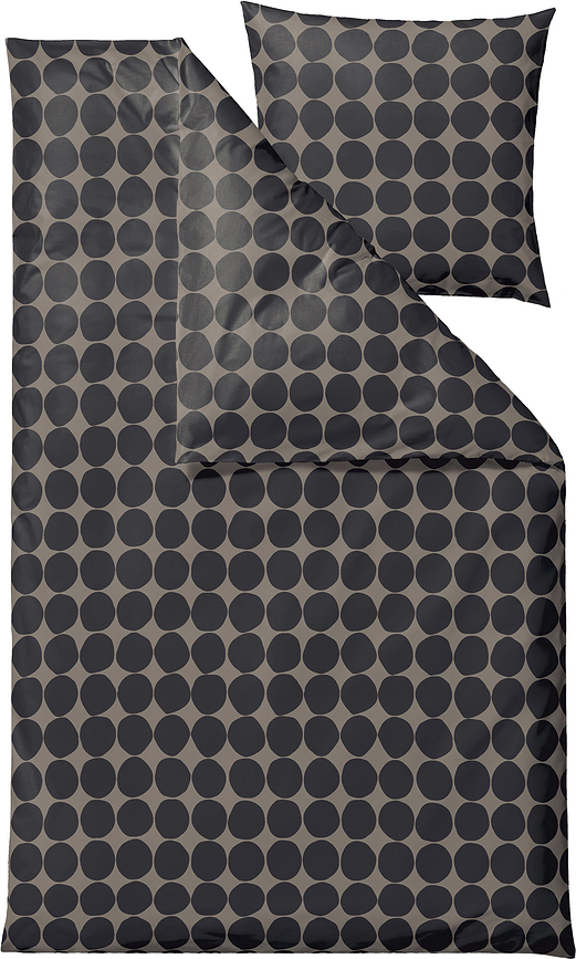 Funda Nórdica Bubbles, 140 x 200 cm, negro y marrón, con funda de almohada 60 x 63 cm, cierre de cremallera