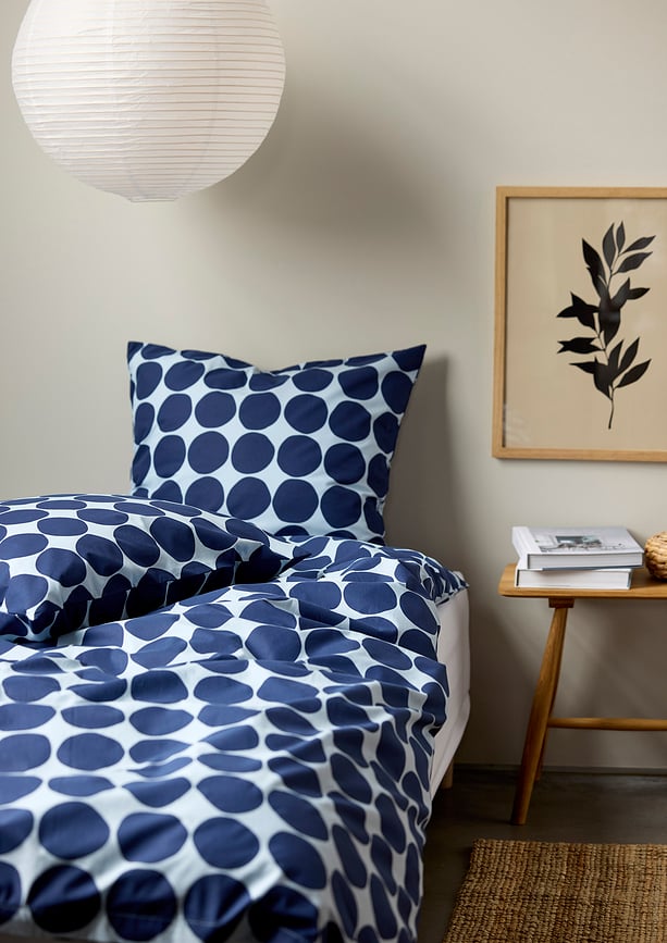 Funda Nórdica Bubbles, 140 x 200 cm, azul oscuro, con funda de almohada 60 x 63 cm, cierre de cremallera