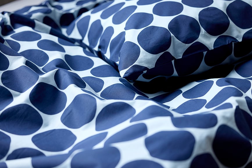 Funda Nórdica Bubbles, 140 x 200 cm, azul oscuro, con funda de almohada 60 x 63 cm, cierre de cremallera