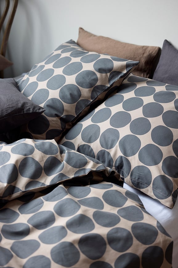 Funda Nórdica Bubbles, 140 x 200 cm, negro y marrón, con funda de almohada 60 x 63 cm, cierre de cremallera