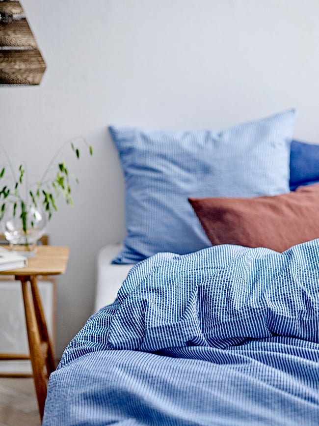 Funda Nórdica Cheerful, 140 x 220 cm, azul, con funda de almohada 60 x 63 cm