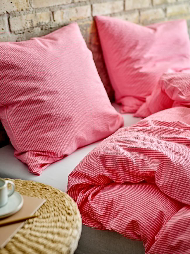 Juego de Funda Nórdica Cheerful, 140 x 200 cm, rosa, con 1 funda de almohada 60 x 63 cm