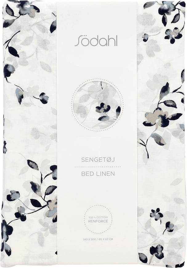 Funda Nórdica Cherry Blossom, 140 x 200 cm, gris crema, con funda de almohada 60 x 63 cm, cierre de cremallera