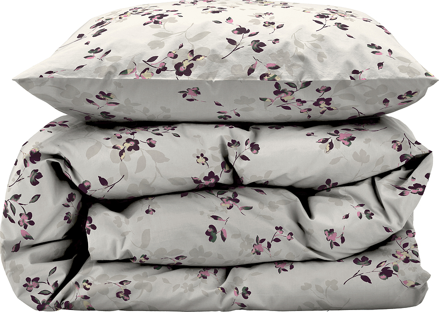 Funda Nórdica Cherry Blossom, 140 x 200 cm, crema y rosa, con funda de almohada 60 x 63 cm, cierre de cremallera