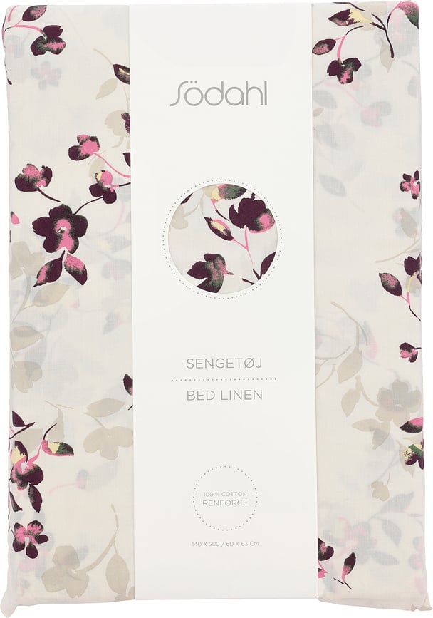 Funda Nórdica Cherry Blossom, 140 x 200 cm, crema y rosa, con funda de almohada 60 x 63 cm, cierre de cremallera