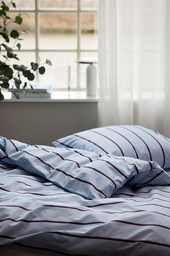 Funda Nórdica Echo, 140 x 200 cm, azul, cierre de cremallera, con funda de almohada 60 x 63 cm