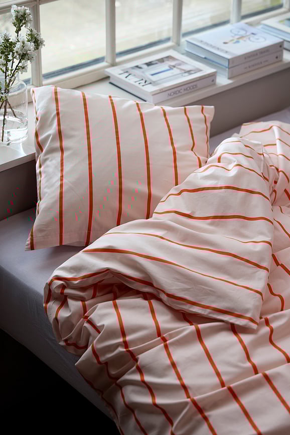 Funda Nórdica Echo, 140 x 200 cm, rosa, con cierre de cremallera, funda de almohada 60 x 63 cm, Set de 2 piezas