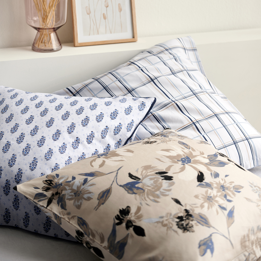 Funda Nórdica History Bloom, beige, 135 x 200 cm, con funda de almohada 80 x 80 cm