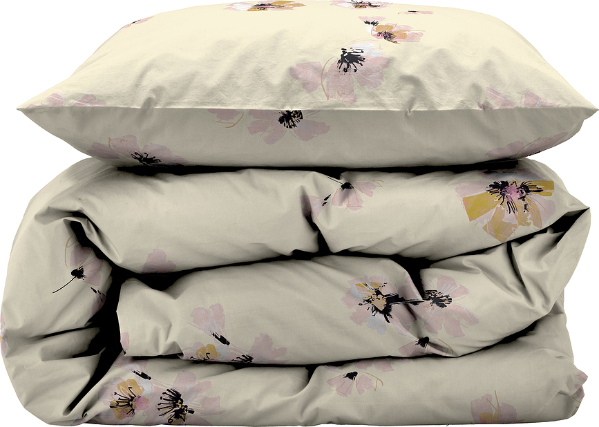 Funda Nórdica Flora, 140 x 220 cm, amarilla y rosa, con funda de almohada 60 x 63 cm, cierre de cremallera