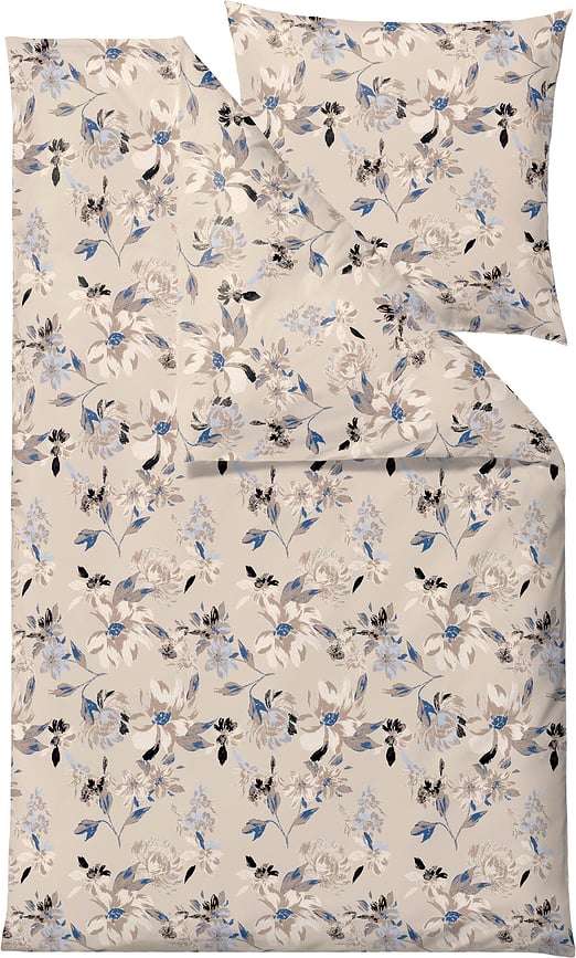 Funda Nórdica History Bloom, beige, 135 x 200 cm, con funda de almohada 80 x 80 cm