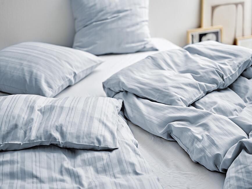 Funda Nórdica Noble, 140 x 220 cm, azul claro, con funda de almohada 60 x 63 cm