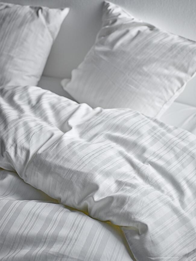 Juego de Funda Nórdica Noble, 140 x 200 cm, blanca, con funda de almohada 60 x 63 cm