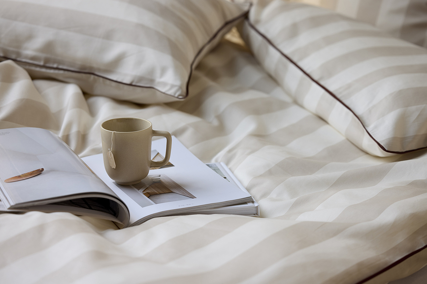 Funda Nórdica Ray, 140 x 200 cm, beige, con funda de almohada 60 x 63 cm, cierre de cremallera