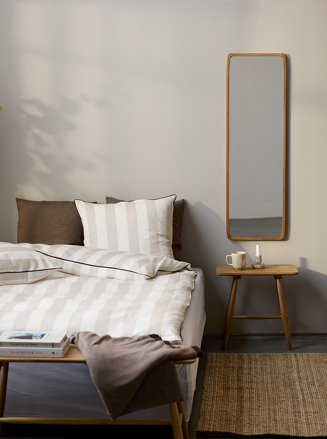 Funda Nórdica Ray, 140 x 200 cm, beige, con funda de almohada 60 x 63 cm, cierre de cremallera